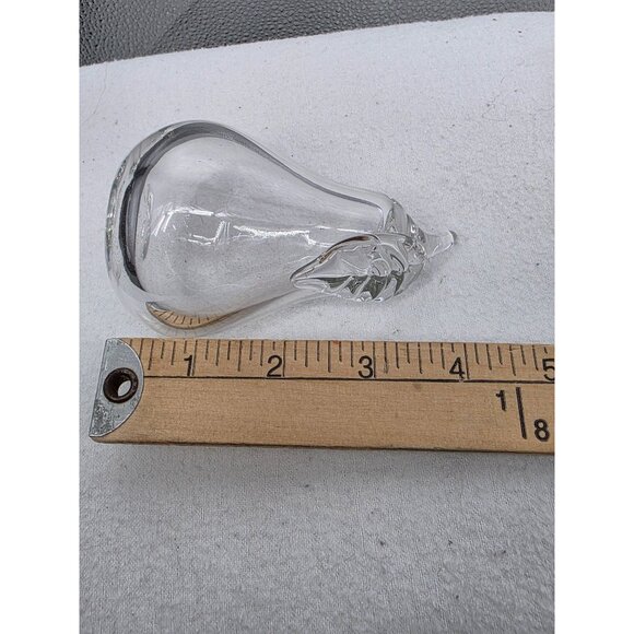 Princess House Blown Glass Pear Figurine Paperweight 3 Inch Clear Fruit Decor - Picture 5 of 5